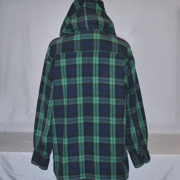 Vintage Limited Jeans Plaid Shirt Size Small Flannel Button Down w/ Hood - Picture 2 of 7